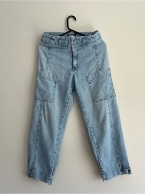 Current/Elliott The Lieutenant Pant Light Wash Cargo Jeans Size 24
